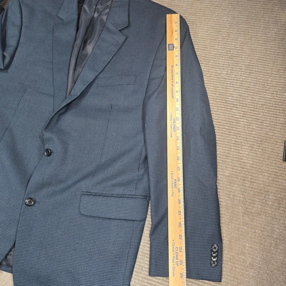 Michael Kors Mens 48L Navy Blue Micro Houndstooth Two Button Blazer Sport Coat‎
